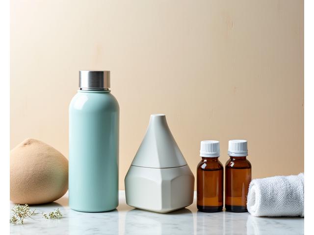 Assortment of health products like supplements and workout gear on a clean background.
