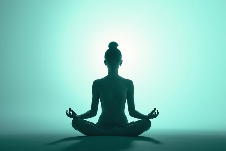 A serene person meditating in a peaceful, minimalist room, representative of mental wellness programs.